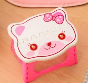 

CAMMITEVER Cute Cat Stools Eco-friendly Plastic Portable Thicken Safety Small Seat Folding Kindergarten Children Stools