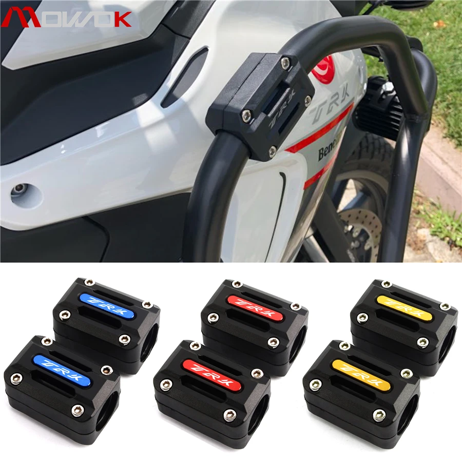 

Universele Motorcycle Engine Guard Protection Bumper Decorative Block 22-25-28mm LOGO ''TRK'' For Benelli TRK502 TRK 502 L