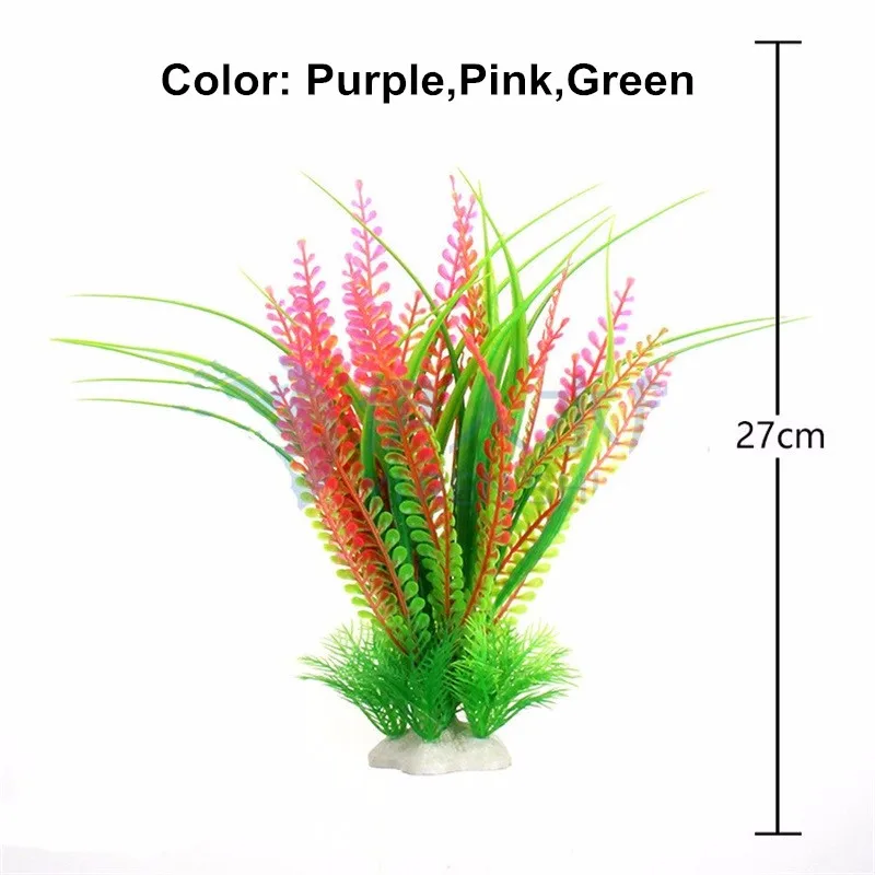 New Plastic Artificial Plant Aquarium Decoration Fish Tank Decorative Water Plant Grass Ornament 11cm-27cm 12 Styles Optional