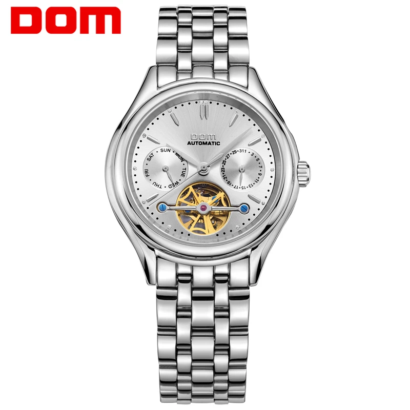 

DOM Men watches top brand luxury waterproof mechanical stainless steel watch Business Wheel reloj M-815D-7M