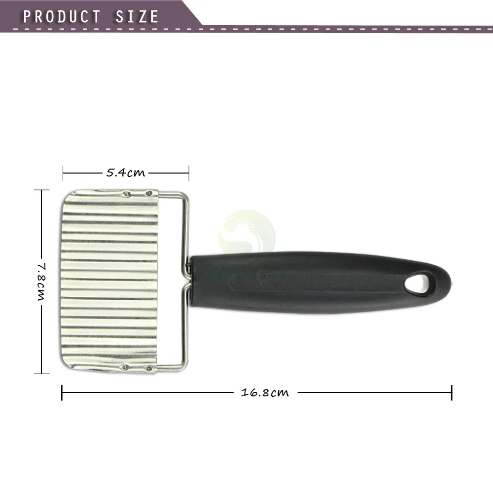 Stainless Steel Potato Cutter Vegetable Fruit Cutter Potato Slicer Wavy Edged Knife Kitchen Gadget Cooking Tools