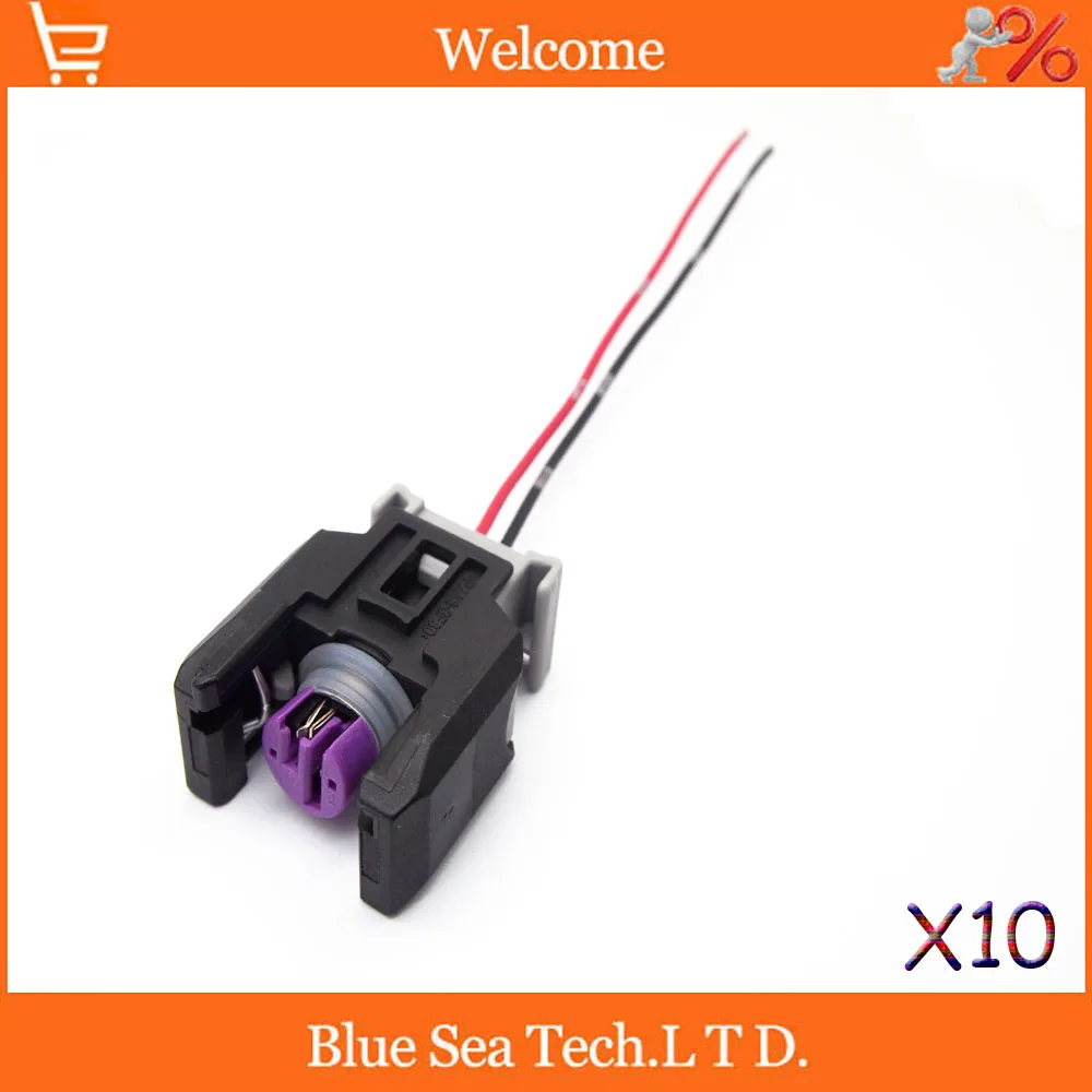 

10 PCS 2Pin Auto fuel spray nozzle/oil atomizer plug with cable,Car diesel common rail injector plug for Delphi connector