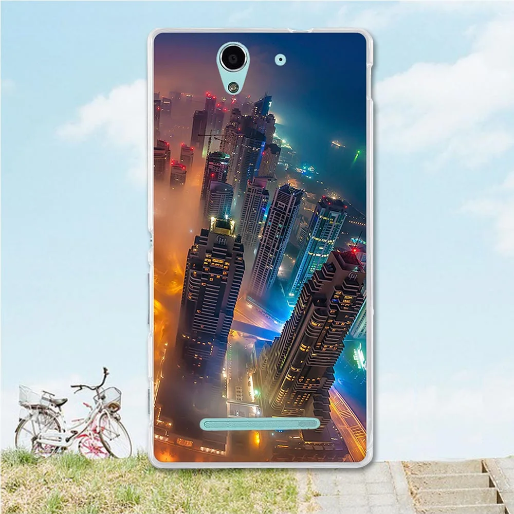 ТПУ мягкий чехол для флип sony Xperia C3 чехол для телефона D2533/C3 Dual D2502 coque fundas чехол с изображением животных для sony c3