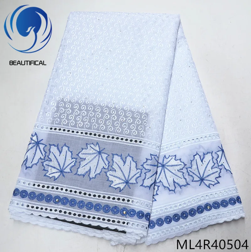 

BEAUTIFICAL nigerian lace fabric for wedding white dry cotton lace fabric with stones 5yards swiss voile lace fabric ML4R405