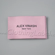 Этикетка ручной работы etiqueta на заказ тканая этикетка Mian этикетка моющаяся бирка для одежды брендовые этикетки для одежды розовый и черный логотип