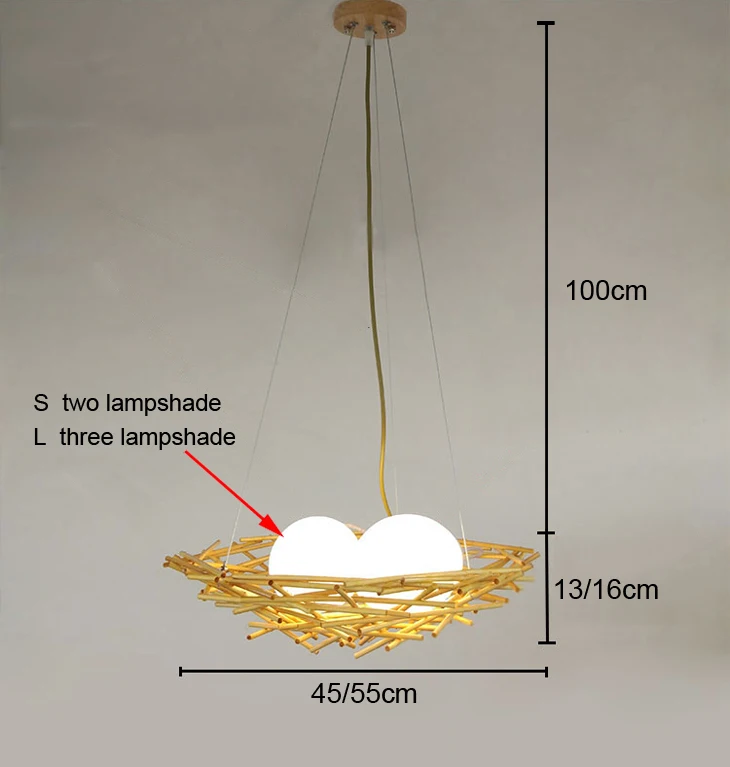 Новинка, креативное Птичье гнездо, подвесные светильники, птичье яйцо, Скандинавское искусство, деревянная плетеная Подвесная лампа, светильник для гостиной, ресторана