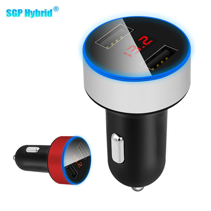 

Mini Dual USB Digital LED Light Car Charger Adapter with 3.1A Mobile Phone Adapter Fast Auto Charge for Samsung iPhone Huawei LG