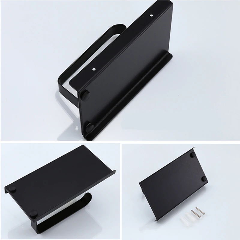 Hongdec Wall Mount Space aluminum black Bathroom Accessories Toilet Holder Soap Dish set Hongdec Wall Mount Space aluminum black Bathroom Accessories Toilet Holder Soap Dish set