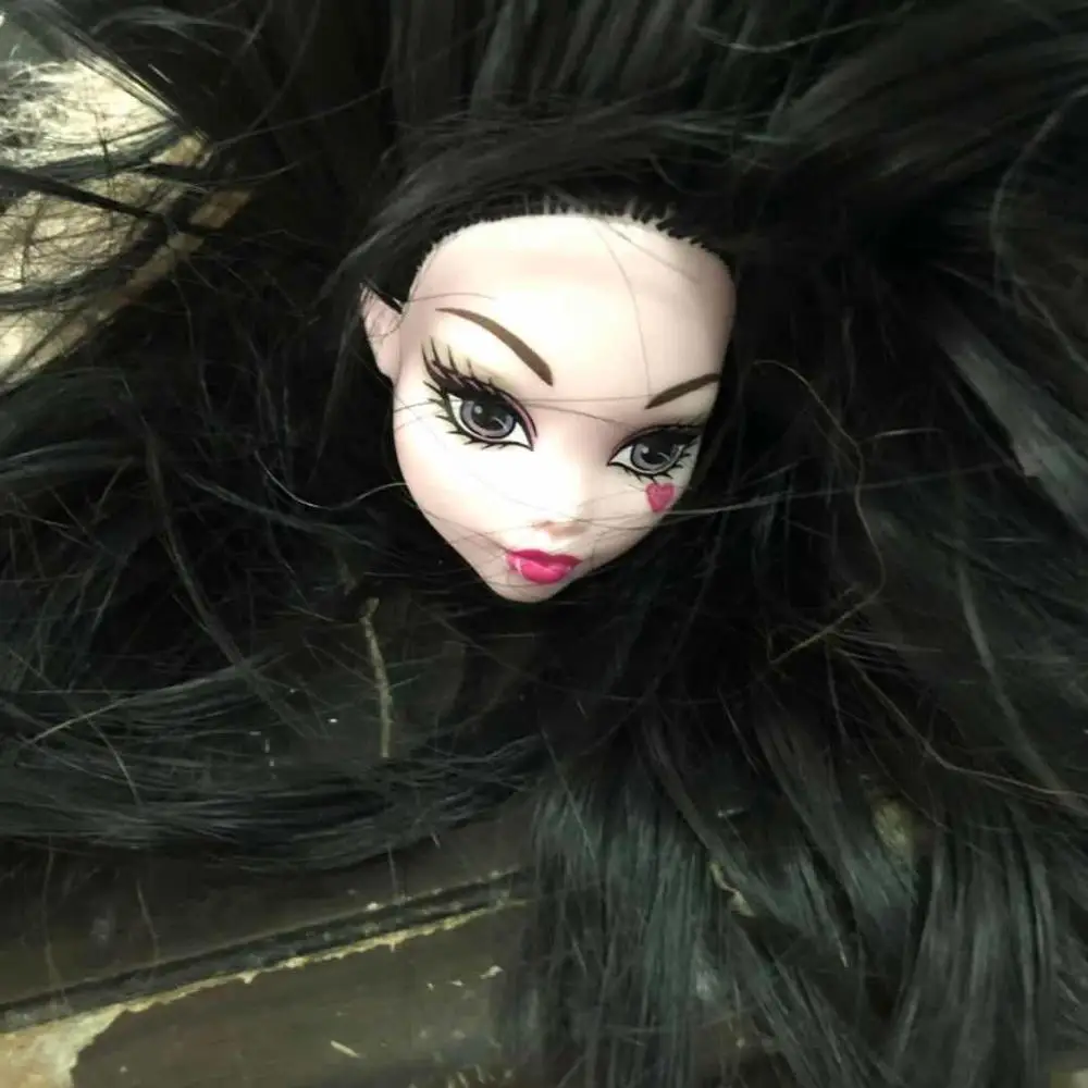 Голова куклы монстра с волосами ПВХ Devil коллекция ограниченная - Цвет: Серый