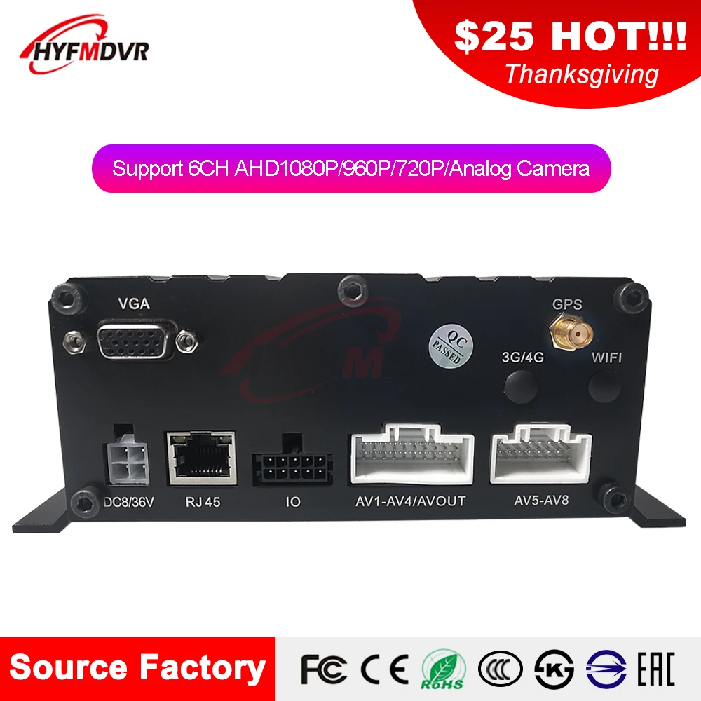  Local monitoring + GPS function Wide voltage DC8V-36V Mobile DVR Fire truck / private car / heavy m