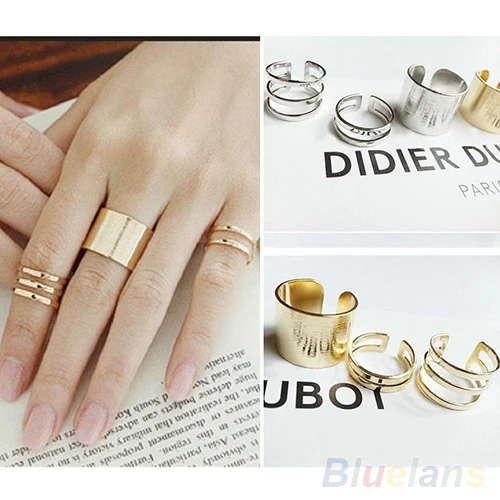 

3Pcs/Set Fashion Top Of Finger Over The Midi Tip Finger Above The Knuckle Open Ring RING-0221