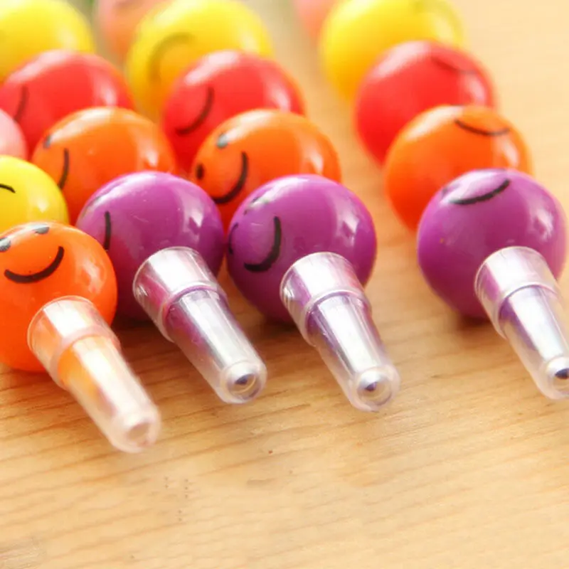 7 цветов мелки креативные с сахарным покрытием Haws мультфильм улыбка граффити ручка канцелярские подарки детский восковой карандаш