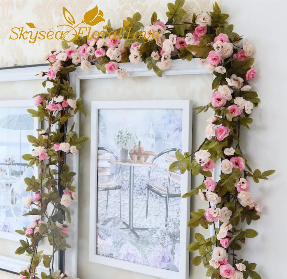 Artificial flowers vine leaves fake flowers vine silk line fern leaf