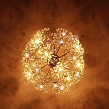 

LED K9 Crystal Chandeliers Lights Lamp For Living Room Bedroom Decorative lighting Pendant Stainless Dandelion Ceiling Fixtures