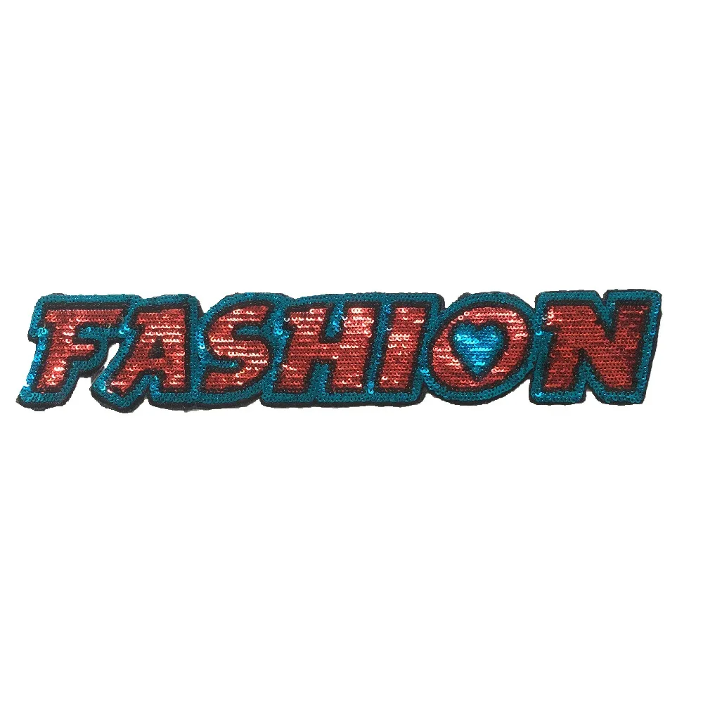 

2018 New Sequins FASHION Patches for Clothes Iron On Beaded Patch Badge Handmade Craft Stickers Sequined Patches Letters 2PCS