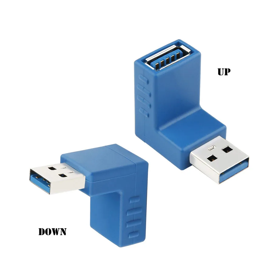 USB 3,0 удлинитель 90 градусов USB 3,0 удлинитель Кабель-адаптер Мужской AM-Female AF Удлинительный разъем вверх вниз дизайн для портативных ПК