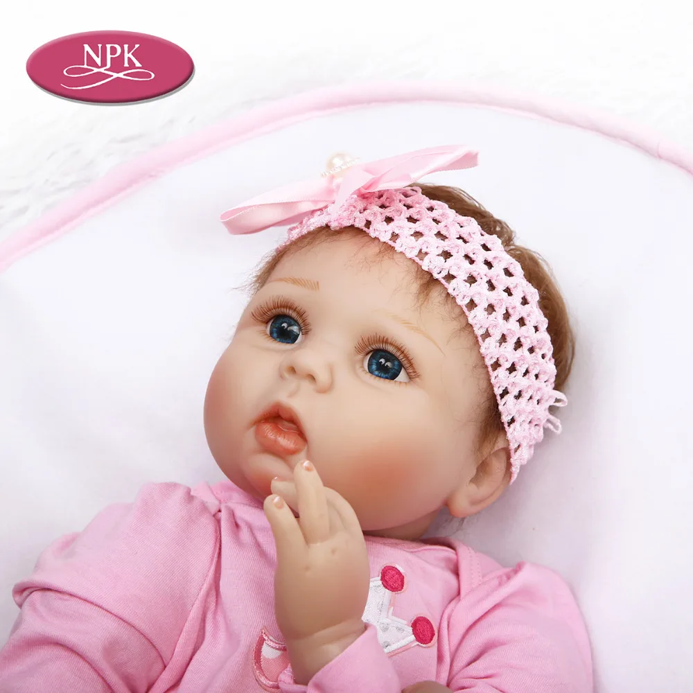 NPK 55CM Soft Cotton Body Reborn Baby DOll Silicone Lifelike Babies Pink Princess Girl Dolls Bebe Alive Fashion Birthday Gifts (7)