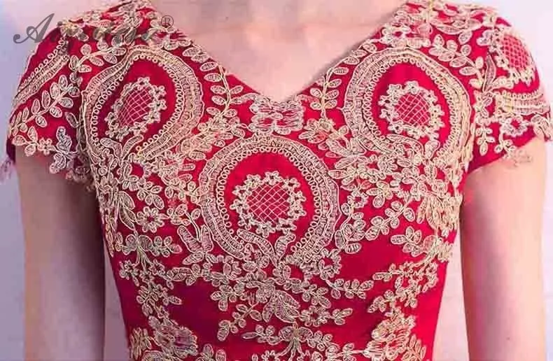 Невесты 2019 новые красные пикантные вышивка Cheongsam Русалка Длинные Qipao модные женские туфли китайский вечернее платье халат Qi Pao платья для
