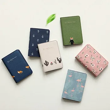 

20PCS / LOT Elegant Women Card Wallet Leather Passport Cover Fresh Flower Animal Travel ID Card Bag