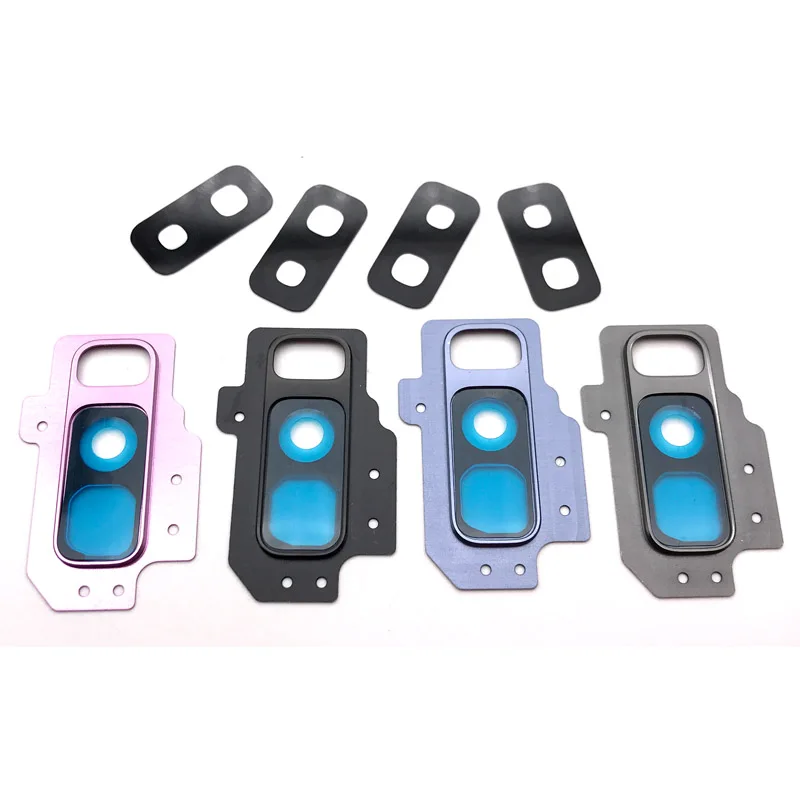 

New Tested For Samsung Galaxy S9 Plus Rear Camera Glass Lens Cover With Frame Holder with Sticker Replacement Spare Parts