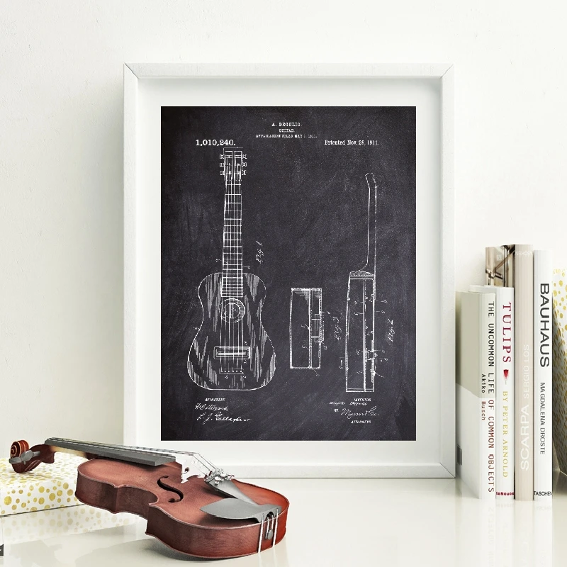 Guitar Patent Poster Print Music Studio Decor-2726