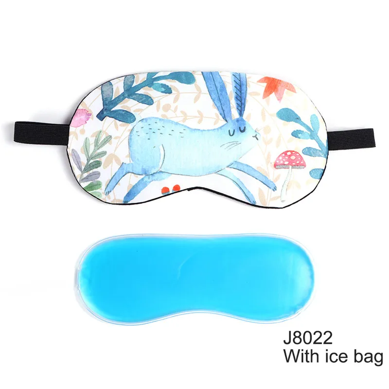 Funny Cartoon Eye Cover Sleeping Mask Creative Eyepatch Sleep Mask Travel Relax Eye Band Sleeping Aid Kids Blindfold - Цвет: J8022 with ice bag