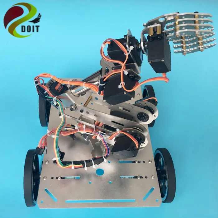 C600 4WD металлический шасси автомобиля Алюминий сплав Структура интеллигентая (ый) автомобиль мобильный робот Платформа для Arduino DIY