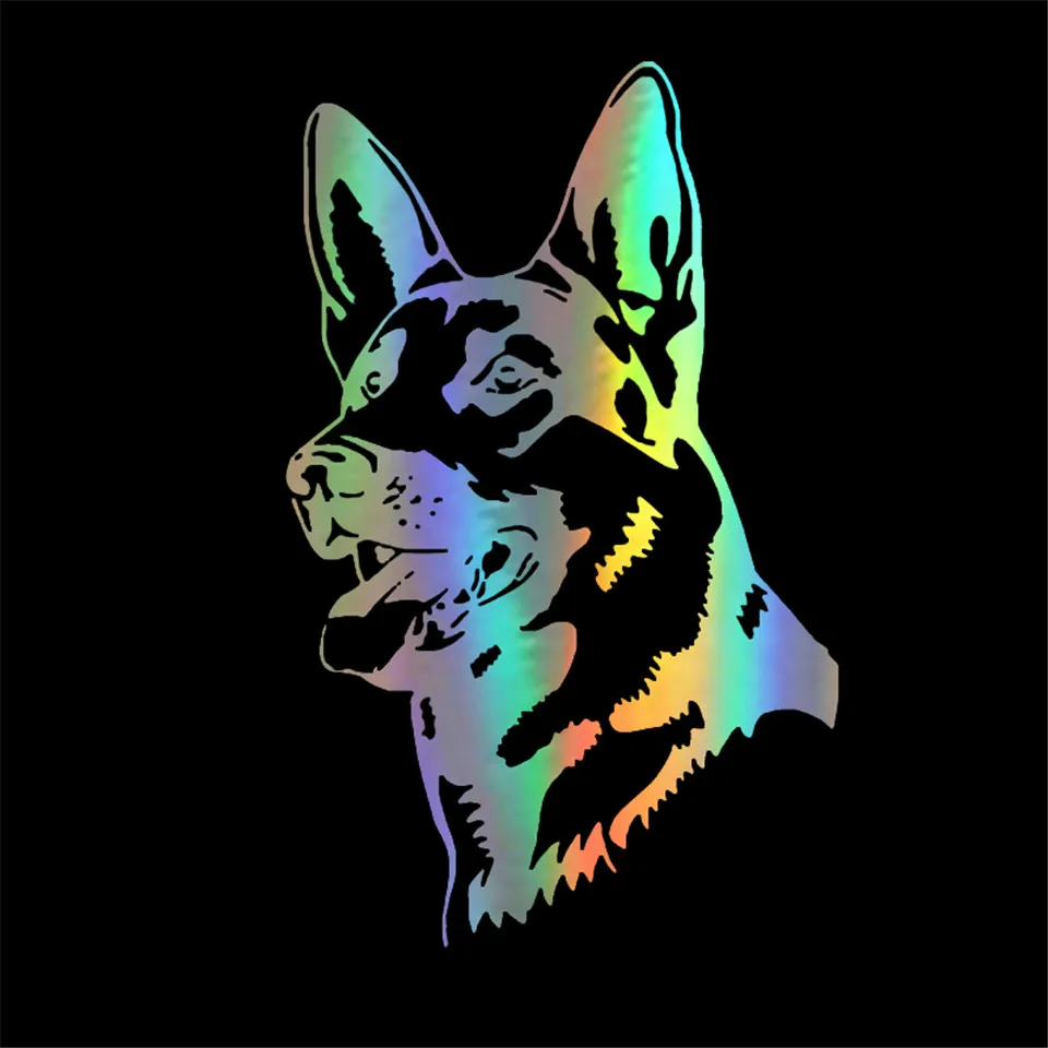 812.8CM GERMAN SHEPHERD DOG Animal Car Stickers Fashion Classic Personality Decals BlackSilverlaser (4)