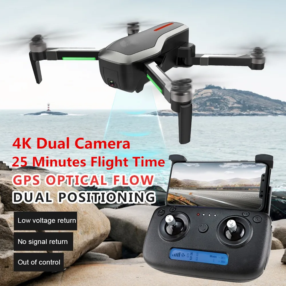 Brushless Light Stream + GPS Fixed Height Smart Follow 4k Ultra HD Wide Angle Camera Gesture Shoot Photo Video Flight 25 minutes