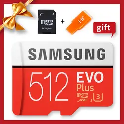 SAMSUNG 100% Оригинальные Подлинная U3 SDXC 512 GB 256G 128 GB EVO Plus Microsd карты памяти Class10 Micro SD TF флэш-карты