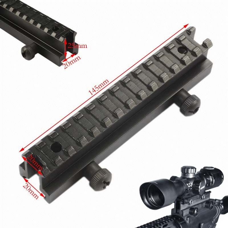 MIZUGIWA AR Riser Mount Weaver Picatinny High Profile See Thru 20mm with 13 Slots Weaver Picatinny Rails Flat Top Rifle Pistol