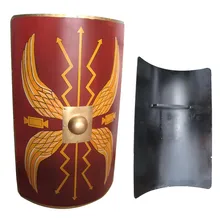 S1064 средневековый Железный латунный ржавчина коричневая краска щит с ручкой 26," X 43,5" X 10,3"