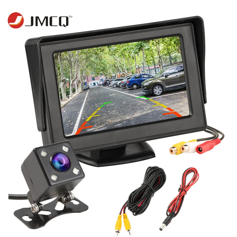 

JMCQ 4.3 Inch TFT LCD Car Monitor Monitor Display Reverse Camera Parking System for Car Rearview Monitors NTSC PAL