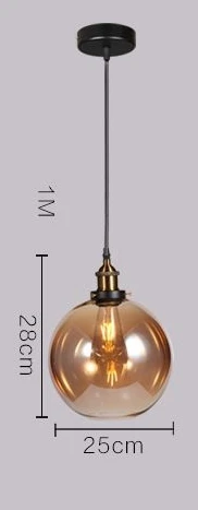LukLoy промышленный креативный Кофейня Бар кухня Остров стеклянный подвесной светильник Гостиная Столовая светильник - Цвет корпуса: Amber Glass B