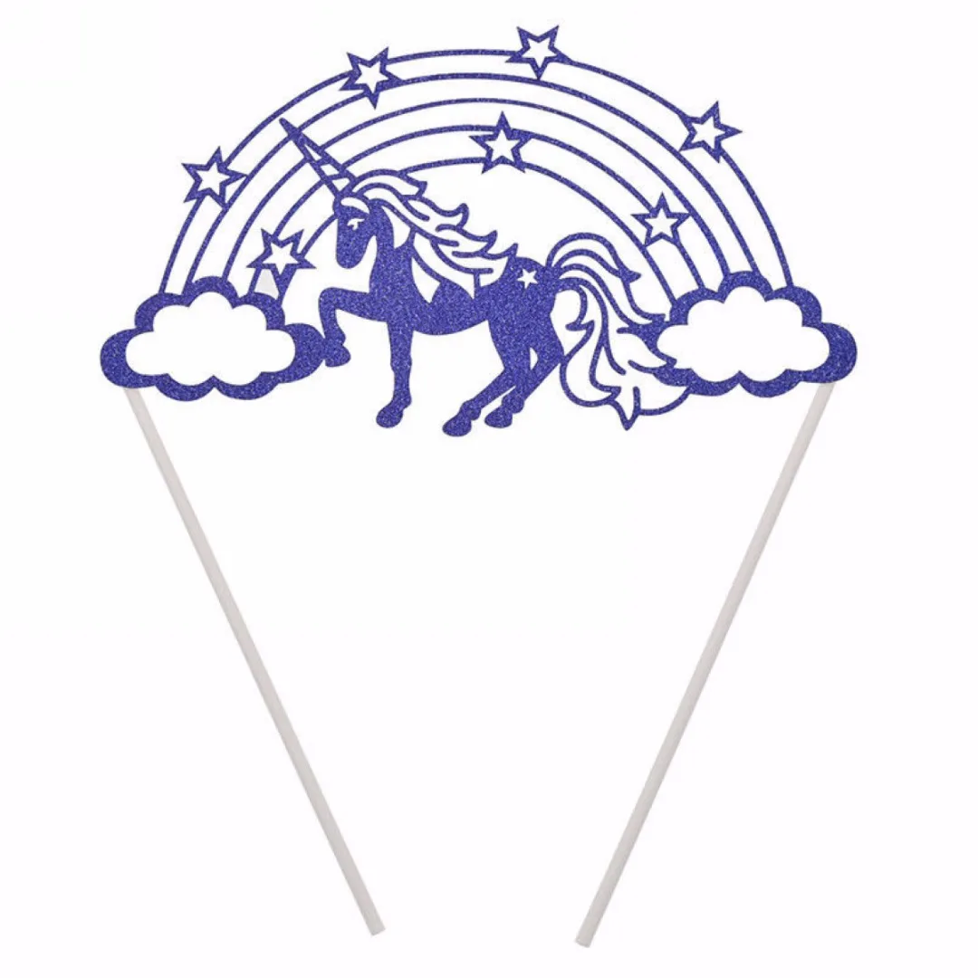 4 Color Unicorn Rainbow Cloud Birthday Cake Topper Sticks Cake Decorative Party Supplies