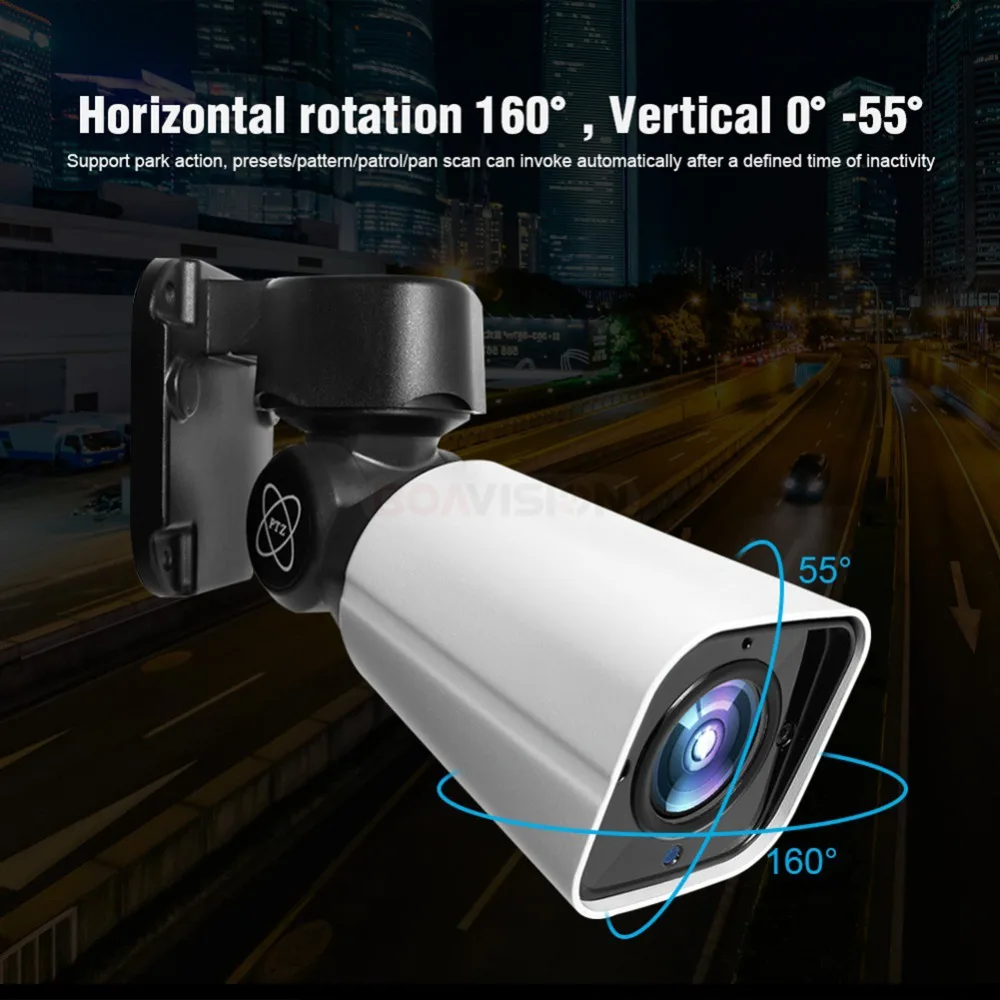 4X ZOOM 5MP PTZ IP камера наружная сетевая цилиндрическая водонепроницаемая IP66 IR 50M CCTV