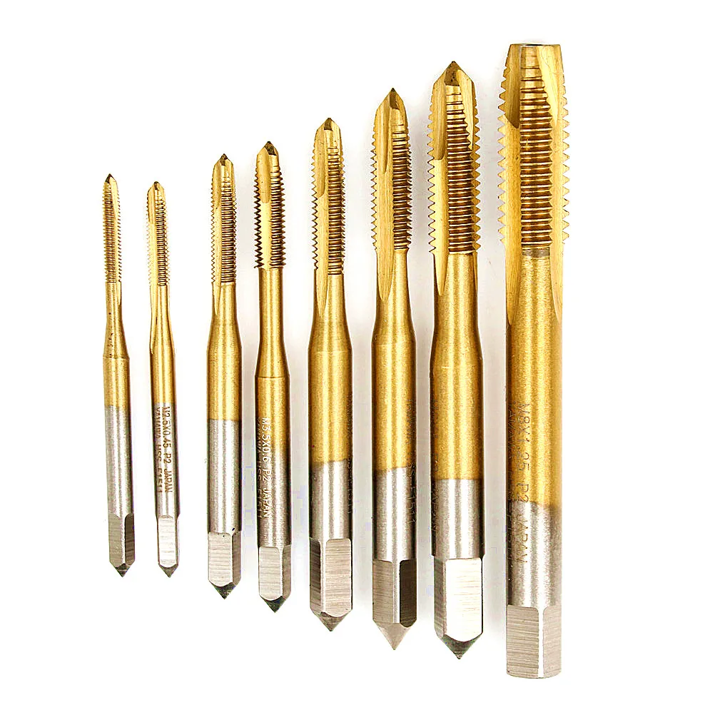 HOT! Hand Tap Drill Bits Screw Spiral Point Thread Metalworking Hex Shank Machine Taps Kit M2/M2.5/M3/M3.5/M4/M5/M6/M8