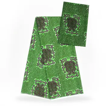 

2 Pcs Set 4 Yards African Ankara Prints Modell Material & 2 Yards Chiffon Ankara Chiffon Fabric YBXM-74
