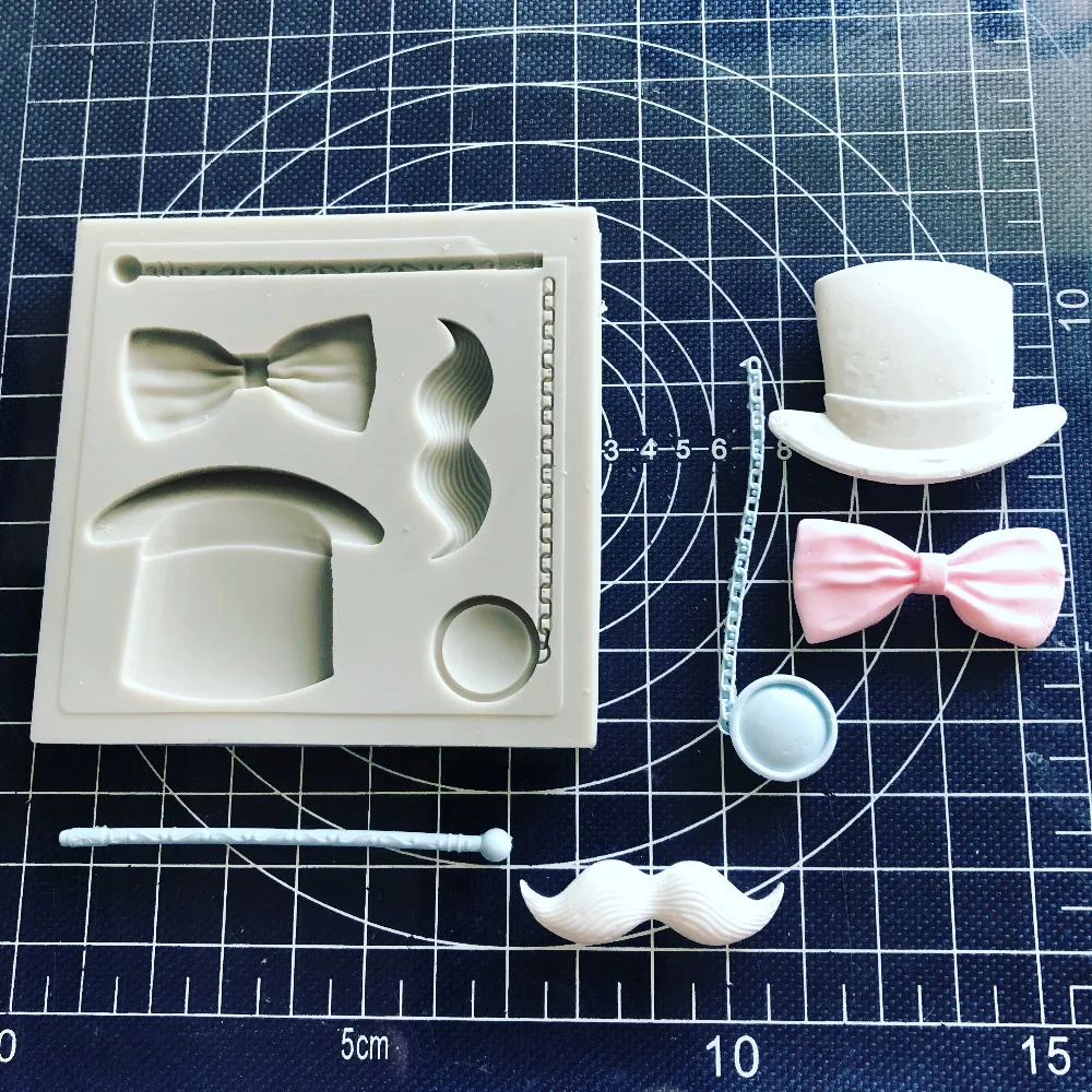 

Cake Tool 1 Pc Magic Hat Glass Mustache Bear Bow Silicone Mold Sugarcraft Chocolate Fondant Tool Sugarcraft Mould DIY