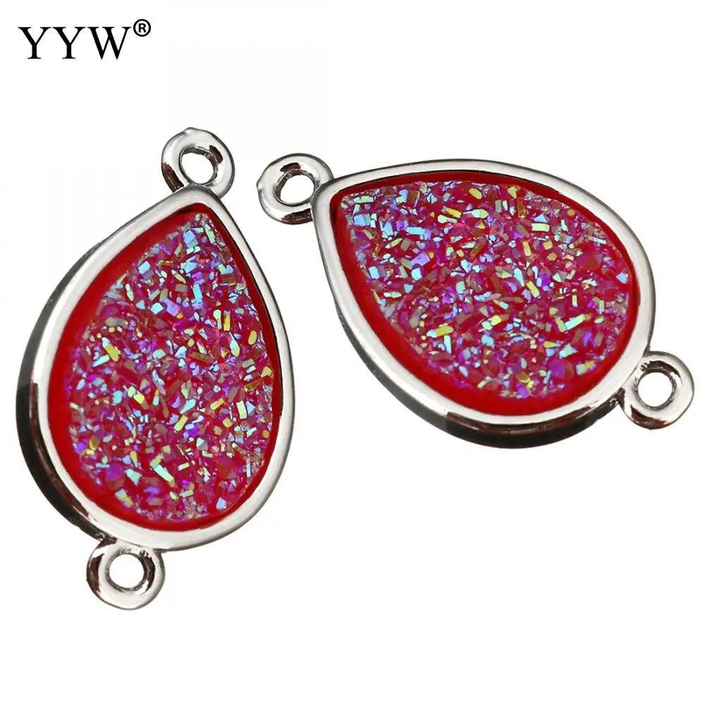 Teardrop Brass Jewelry Connector Natural Stone Ice Quartz Stone Charms Diy Components For Necklace Bracelet Making Accessories