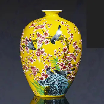 

Jingdezhen Ceramic Hand Painted Flower Vase New Chinese Living Room Porch Tv Cabinet Decorative Ornament porcelain ceramic vase