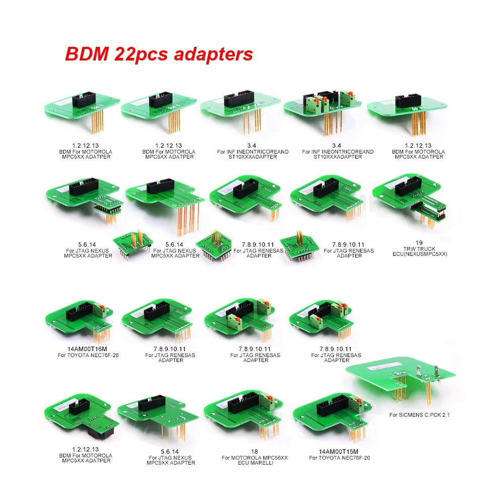 Лучшее качество светодиодный BDM Рамка полный набор 22 шт. Адаптер BDM зонд программатор блока контроля окружающей среды ECU KTAG KESS V2 мастер KTM Dimsport BDM 100 FGTECH V54 - Цвет: Only 22pcs adapters
