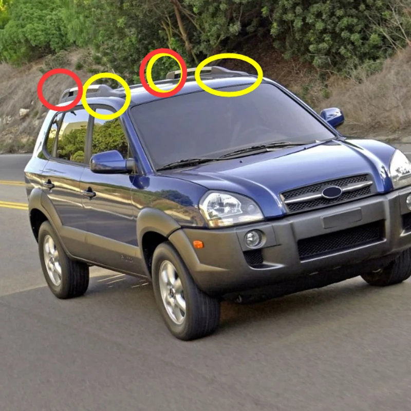 

For Hyundai Tucson 2004-2009 Black Roof Rack Bar Rail End Replacement Cover Shell Cap