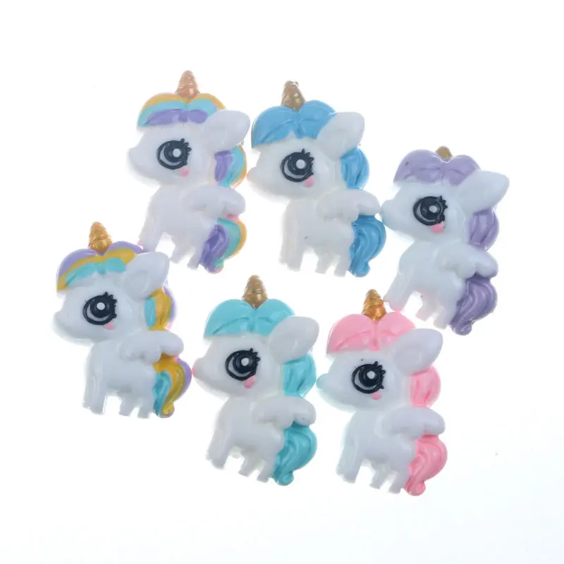 

20pcs 31x23mm Resin Unicorn Decoration Crafts Flatback Cabochon Embellishments For Scrapbooking Diy Accessories