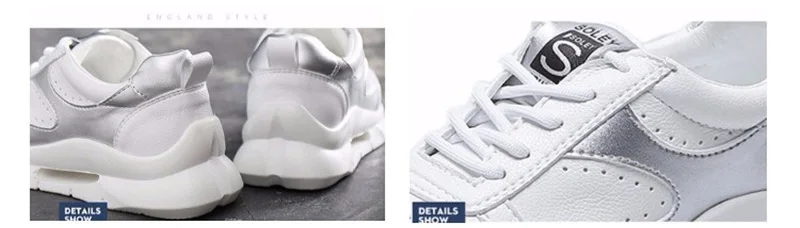 2019 Spring Fashion Brand Casual Shoes Flats Women Platform Dad Shoes Comfortable Woman Sneakers Harajuku Shoes White Silver Red (1)