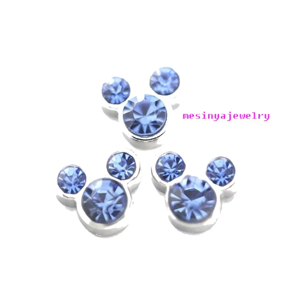 

10pcs Mouse Hat March Birthstone Custom Floating Charms For Glass Locket