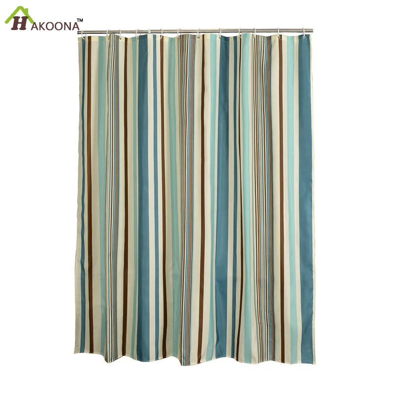 HAKOONA Bathroom Vertical Stripes Shower Curtain Polyester Waterproof