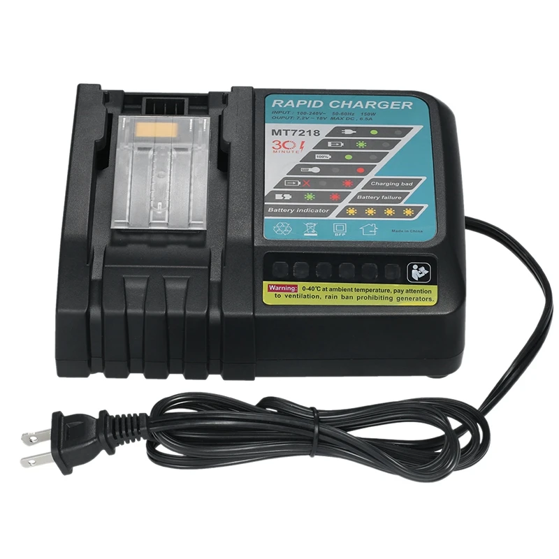 

Mt7218 6.5A Battery Charger Replacement Power Tool For Makita Dc18Rc Dc18Ra Bl1830 Bl1815 Bl1840 Bl1850 14.4V-18V Li-Ion Batte