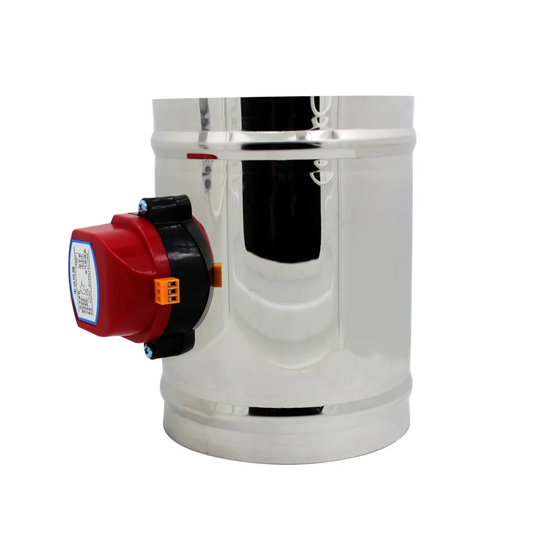 

80/100/125/150/200mm stainless steel electric air duct damper valve HVAC air ducting motorized air damper AC220V actuator drive