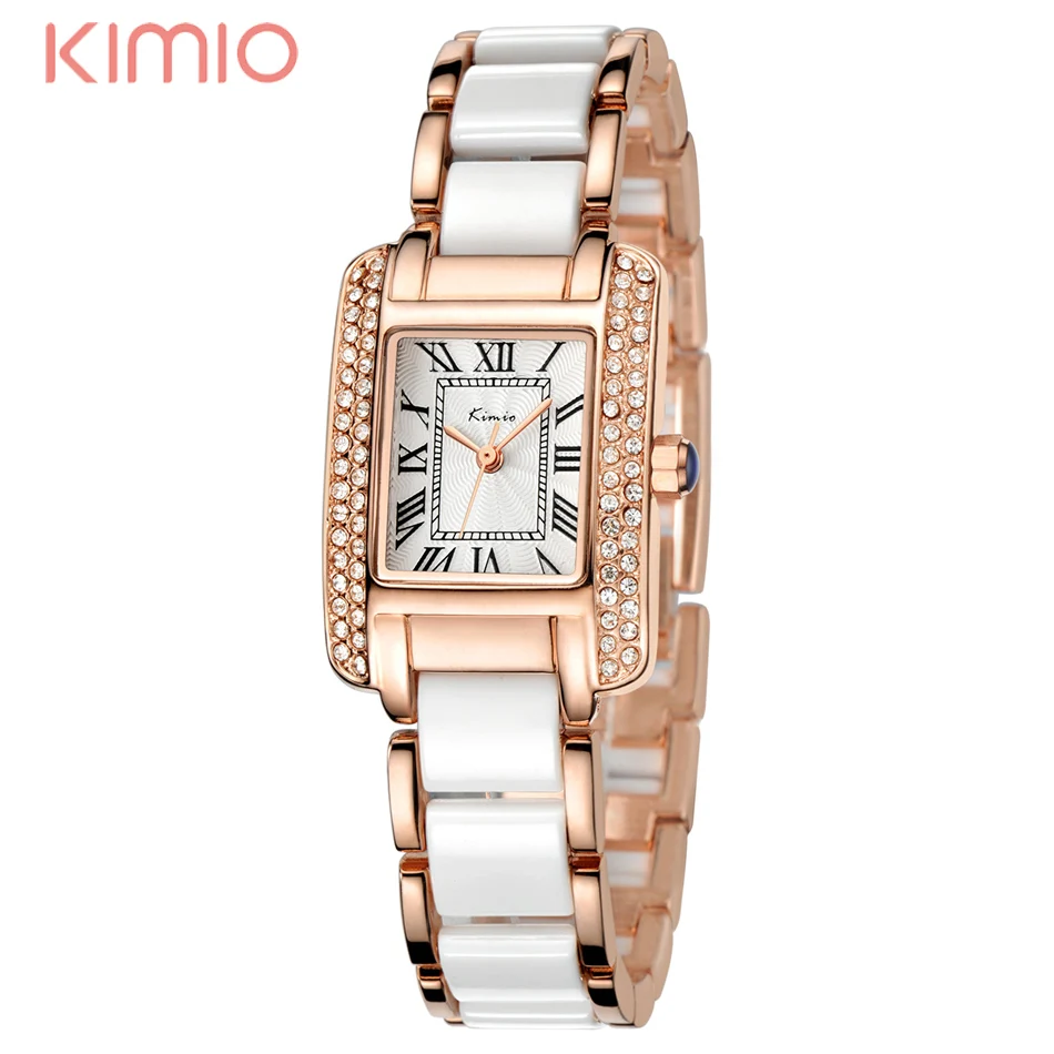 

2017 New KIMIO Luxury Brand Quartz Women Watches Diamond Clock Bracelet Ladies Dress Gold Wristwatch with Female